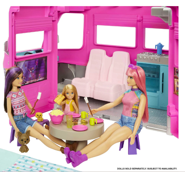 Barbie Camper, Doll Playset with 60 Accessories, 30-Inch Slide, Dream Camper