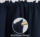 Deconovo Thermal Insulated Rod Pocket Blackout Curtains for Bedroom（Navy Blue, 42" x 63", 2 Panels)