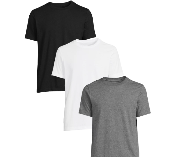 George Men's Crewneck Tees with Short Sleeves, 3-Pack