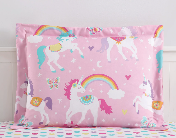Your Zone Rainbow Unicorn Bed-in-a-Bag Coordinated Bedding Set, Pink, Twin Size