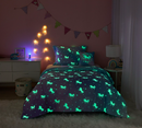 Your Zone Rainbow Unicorn 5 Piece Glow In the Dark Comforter Set with Bonus String Light, Full