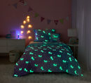Your Zone Rainbow Unicorn 5 Piece Glow In the Dark Comforter Set with Bonus String Light, Full