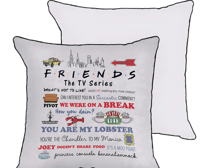 Friends Quotable 15"x15" Grey Decorative Throw Pillow Cover, 1 Piece Included