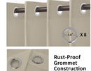 Easy-Going Outdoor Curtains for Patio Waterproof Cabana Grommet Curtain Panels, Tan, 52 x 84 inch, Set of 2