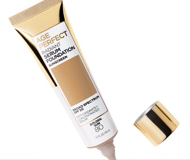 L'Oreal Paris Age Perfect Radiant Serum Foundation with SPF 50, Golden Sun, 1 fl. oz.