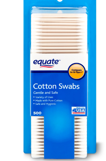 Equate 500 count White Cotton Paper Stick Swabs