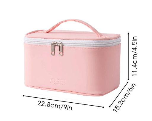 Makeup Bag Travel Cosmetic Bags for Women Girls Zipper Pouch Makeup Organizer Waterproof Cute (Light Pink)