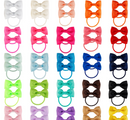 Peaoy 50PCS Baby Hair Ties with Bows for Infants Toddler Girls Grosgrain Ribbon Rubber Bands Elastic Ponytail Holders 2 Inch