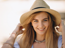 Panama Beach Hat for Women - 2 Pack Wide Brim Straw Hat for Summer Sun Beach Travel, Ivory and Tan Color