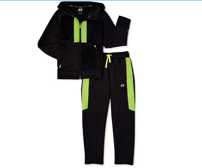 Russell Boys Double-Knit Hoodie Jacket and Jogger Pant 2-Piece Set, Sizes 4-18 & Husky