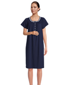 Aria Short Sleeve Smocked Neck Sleepwear Knit Nightgown (Women and Women's Plus)