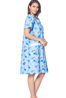 Casual Nights Women's Snap Front House Dress Short Sleeve Woven Duster Housecoat Lounger Sleep Gown