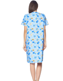 Casual Nights Women's Snap Front House Dress Short Sleeve Woven Duster Housecoat Lounger Sleep Gown