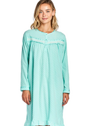 Casual Nights Women's Long Sleeve Micro Fleece Cozy Floral Night Gown
