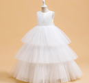 HAWEE Flower Big Girls Tulle Princess Pageant Dress for Wedding Kids Prom Ball Gowns with Bow-Knot