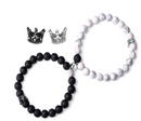 IEFSHINY Couples Bracelets King & Queen Crown Magnetic Couple Bracelets His and Her Lover Bracelet Jewelry Valentine's Day Gift