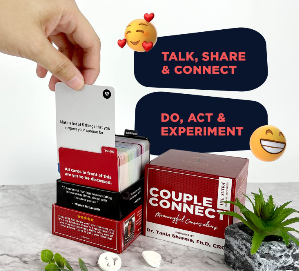 Life Sutra: Couple Connect - Fun Games for Couples - Thoughtful Wedding Gift for Him in a Premium Gift Box - 200 Conversation Starters