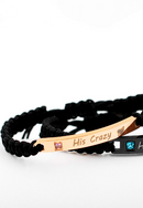 Uloveido Stainless His Crazy and Her Weirdo Bracelet Set, Matching Relationship ID Couple Bracelets for Him Her (Crazy Weirdo)