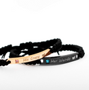 Uloveido Stainless His Crazy and Her Weirdo Bracelet Set, Matching Relationship ID Couple Bracelets for Him Her (Crazy Weirdo)