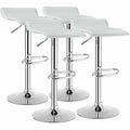 Set of 4 Swivel Bar Stool PU Leather Adjustable Kitchen Counter Bar Chair