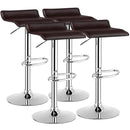 Set of 4 Swivel Bar Stool PU Leather Adjustable Kitchen Counter Bar Chair