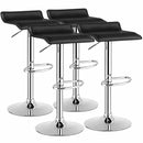 Set of 4 Swivel Bar Stool PU Leather Adjustable Kitchen Counter Bar Chair