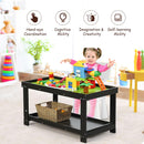 Solid Wood Kids Activity Play Table Block Table Multifunction W/Storage HW64632