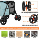 Double Pet Stroller for 2 Small Medium Dog Cat 4 Wheels Strollers Carrier