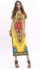 Casual African Dashiki Totem Printed Long Dress
