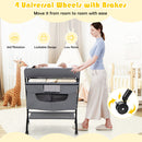 Portable Adjustable Height Newborn Nursery Organizer with wheel