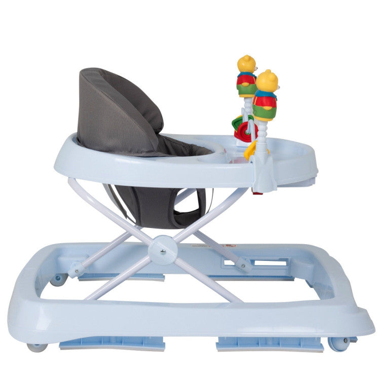 Adjustable Height Removable Folding Portable Baby Walker - Gray