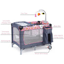 Foldable 2 Color Baby Crib Playpen Playard - Pink