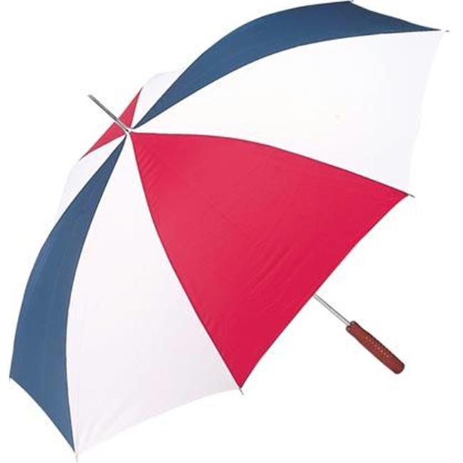 All-Weather 48 Inch Auto Open Umbrella - Red / White / Blue