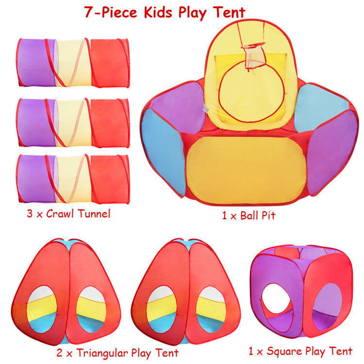 7 Pieces Kids Ball Pit Pop Up  Play Tents