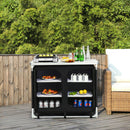 Outdoor Camping Cooking Table with Storage Organizer