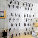curtain living room window  1 PCS Vines Leaves Tulle Door Window Curtain Drape