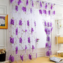 curtain living room window  1 PCS Vines Leaves Tulle Door Window Curtain Drape