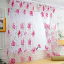 curtain living room window  1 PCS Vines Leaves Tulle Door Window Curtain Drape