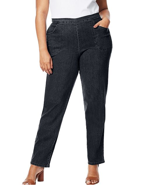 Just My Size 2-Pocket Flat-Front Jeans, Average Length