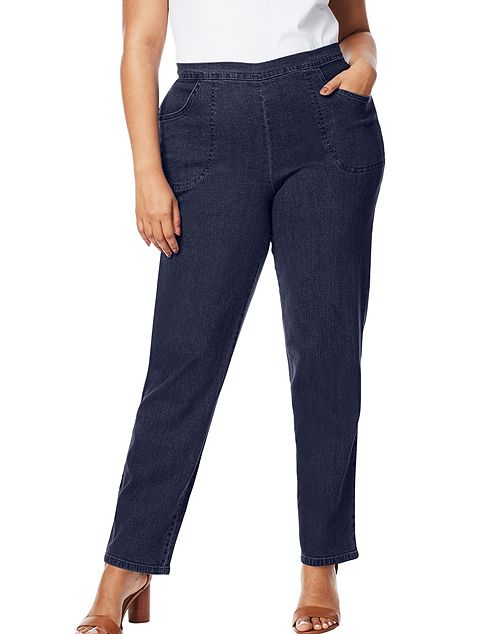Just My Size 2-Pocket Flat-Front Jeans, Average Length