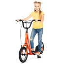 Height Adjustable Kid Kick Scooter with 12 Inch Air Filled Wheel - Orange
