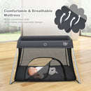 Lightweight Foldable Baby Playpen with Carry Bag - Dark Gray