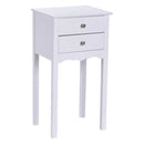 Practical Sturdy Vintage Side End Table with 2 Storage Drawers