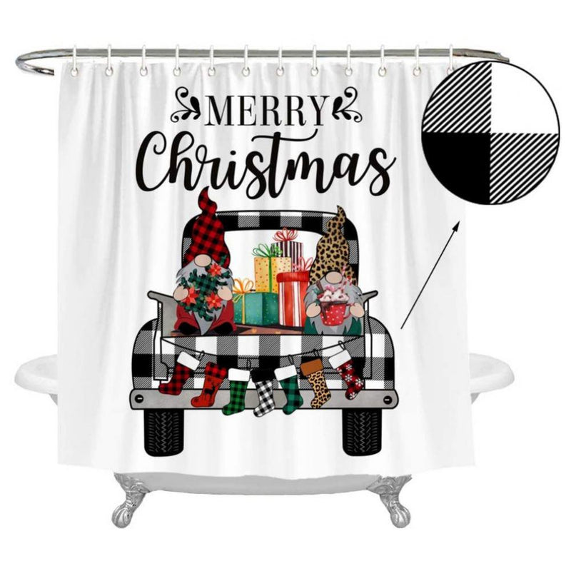 Christmas Bath Curtain Waterproof Shower Curtain