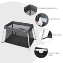 Lightweight Foldable Baby Playpen with Carry Bag - Dark Gray