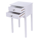 Practical Sturdy Vintage Side End Table with 2 Storage Drawers