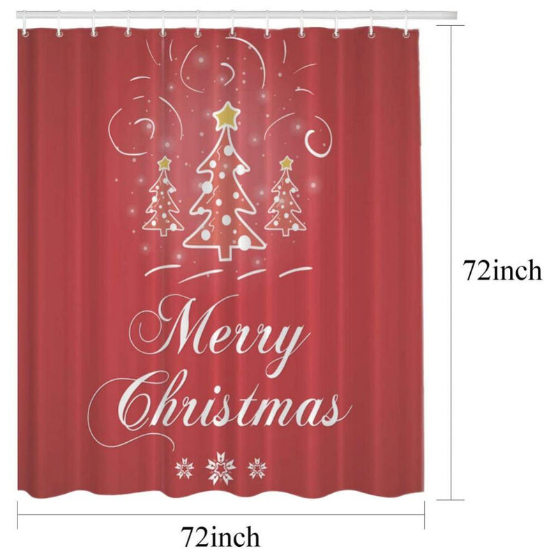 Christmas Bath Curtain Waterproof Shower Curtain