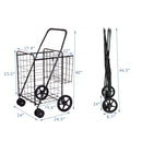 Folding Shopping Cart with Swiveling Wheels and Dual Storage Baskets