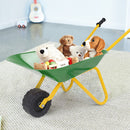 Outdoor Garden Backyard Play Toy Kids Metal Wheelbarrow - Green