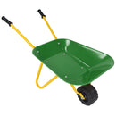 Outdoor Garden Backyard Play Toy Kids Metal Wheelbarrow - Green